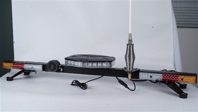 1,2m LED Mining Combo Strobe Beacon Light Bar dengan Alarm Tanduk Keselamatan cambuk